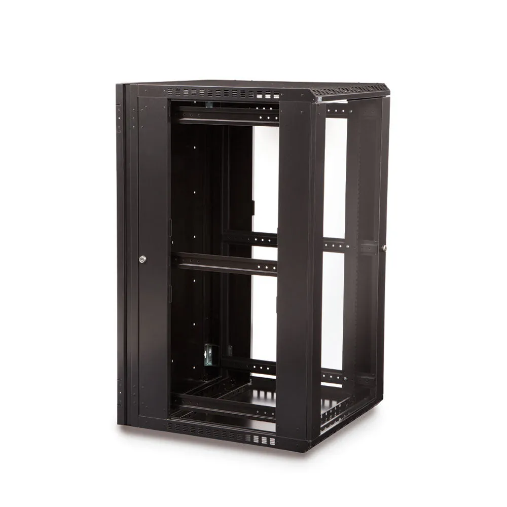 Kendall Howard 22U LINIER® Swing-Out A/V Wall Mount Cabinet - Glass Door (3130-3-001-22)