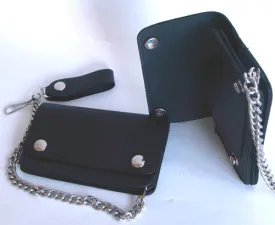 Large Leather Wallet Chain & Clip