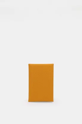Leather Card Holder, Yellow
