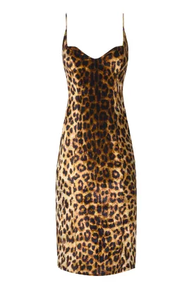 Leopard Velvet Midi Dress