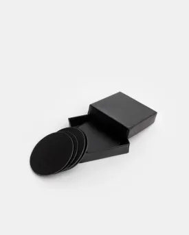 Lid Box with Coaster Set in Black
