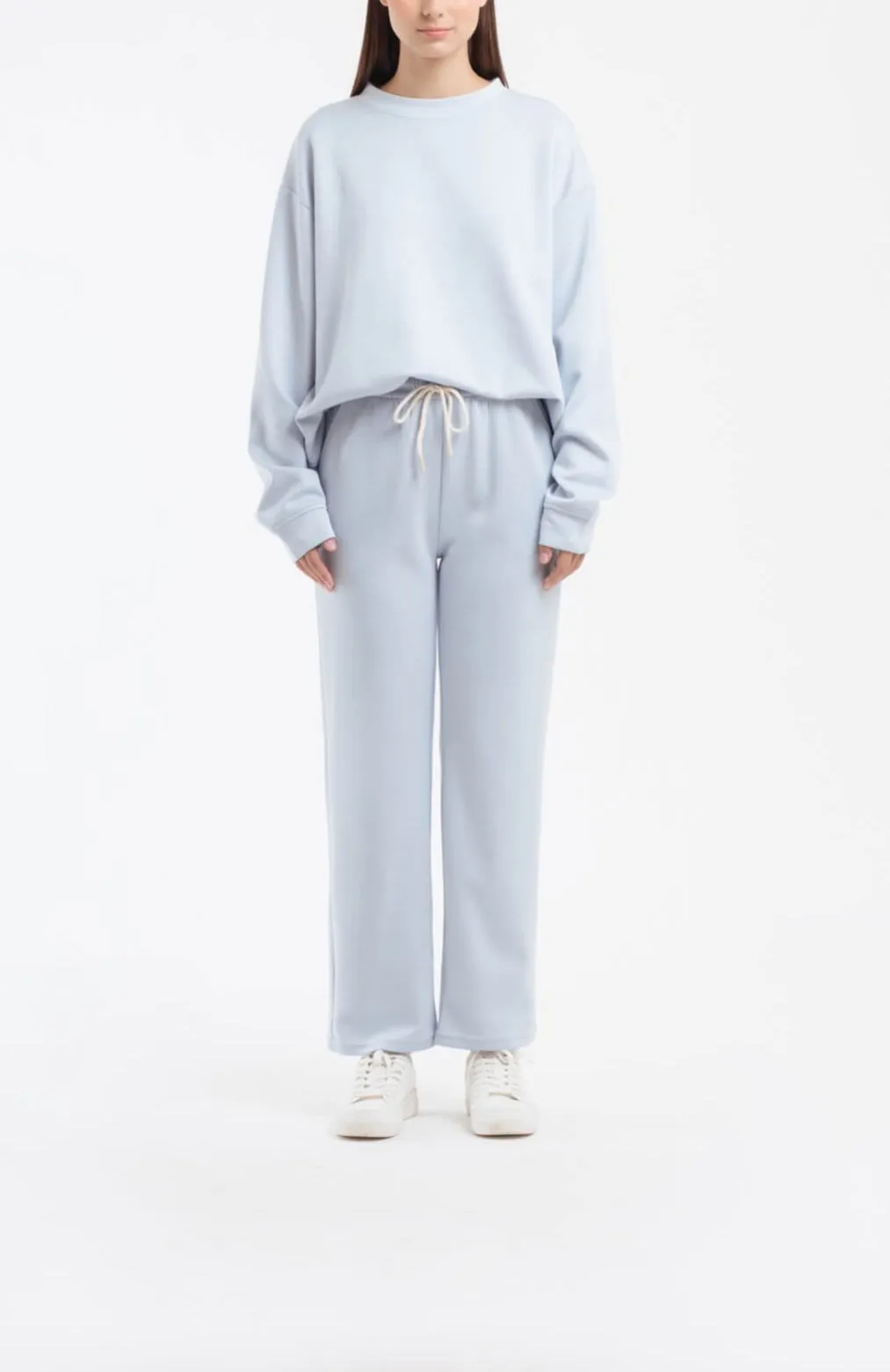 Light Blue Bamboo Lyocell Long Set