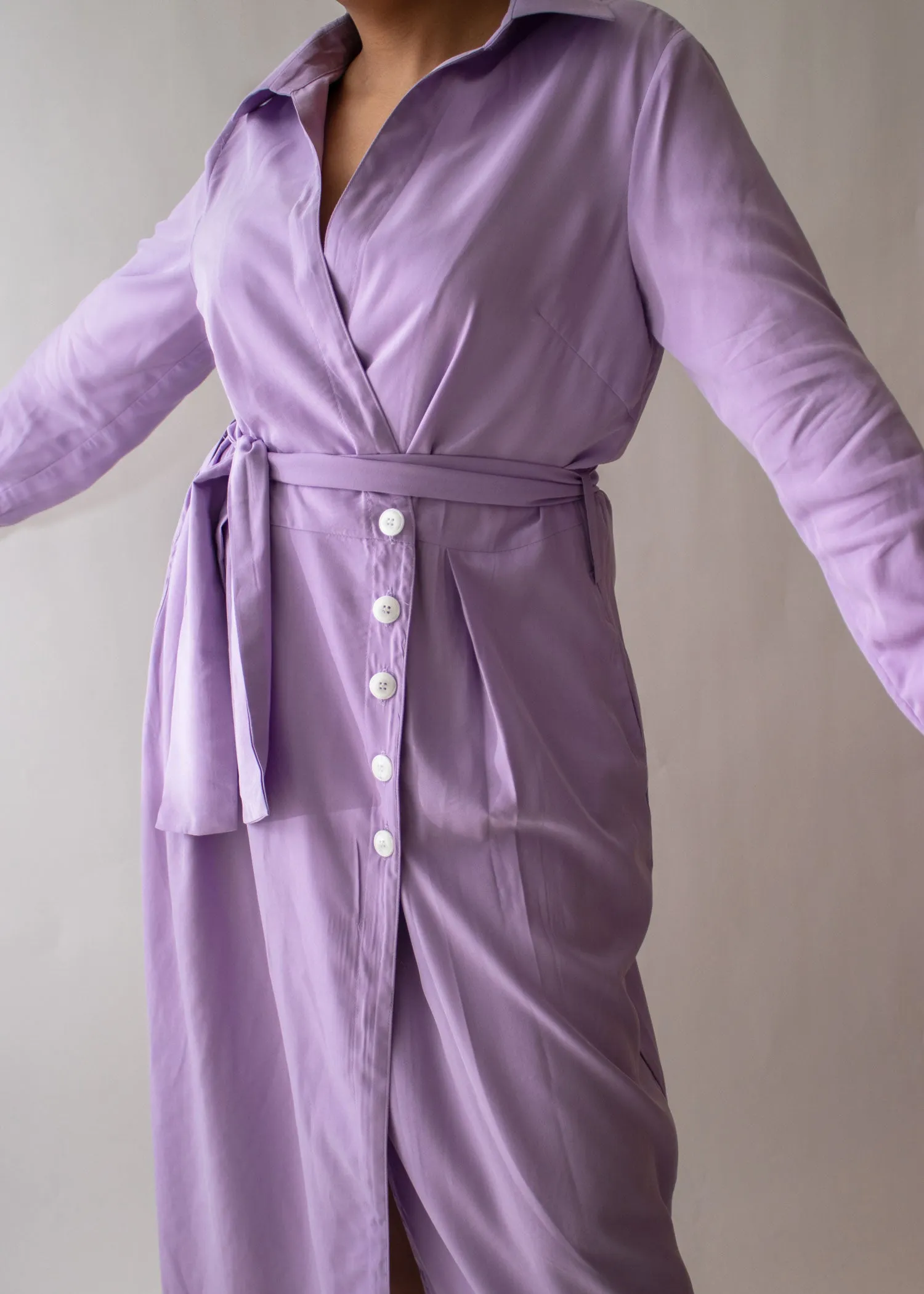 Lilac Tied Midi Dress