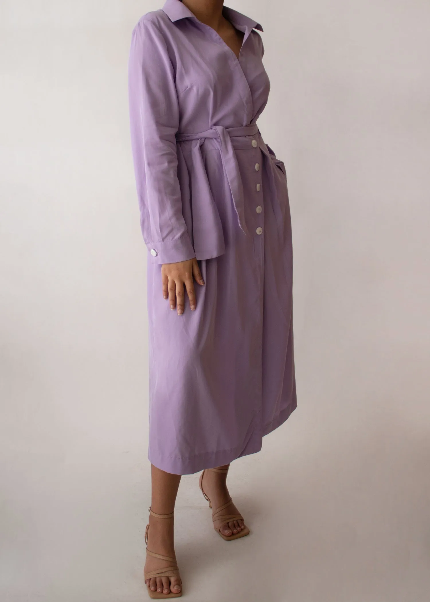 Lilac Tied Midi Dress