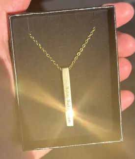 LIMITED EDITION Nakè Nulá Waún Gold Bar Necklace