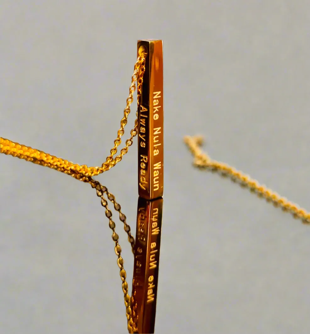 LIMITED EDITION Nakè Nulá Waún Gold Bar Necklace