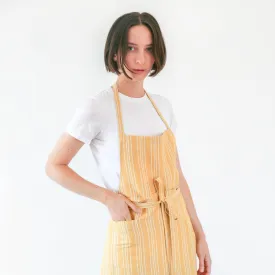 Linen / Cotton Small Ticking Tie Apron