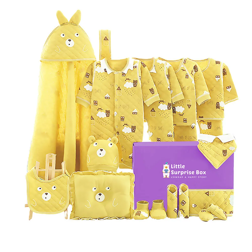 Little Surprise Box 19 Pcs Winter Wear Occur Bear Newborn Baby Girl/ Boy Gift Hamper Box
