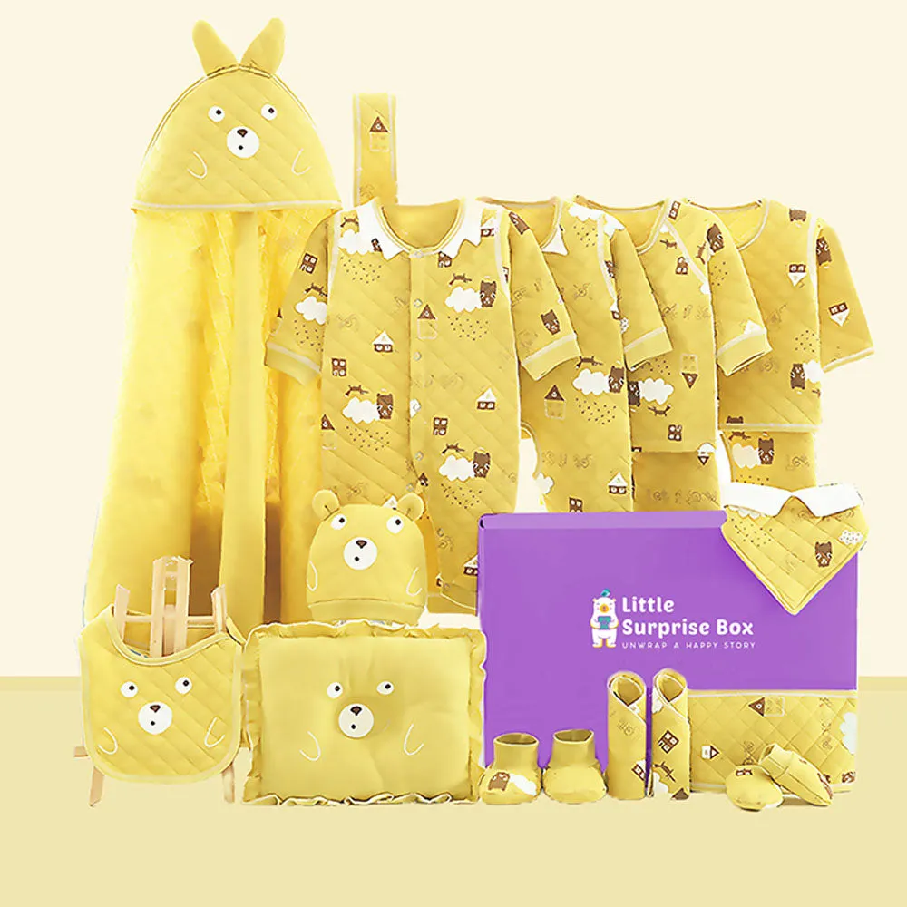 Little Surprise Box 19 Pcs Winter Wear Occur Bear Newborn Baby Girl/ Boy Gift Hamper Box