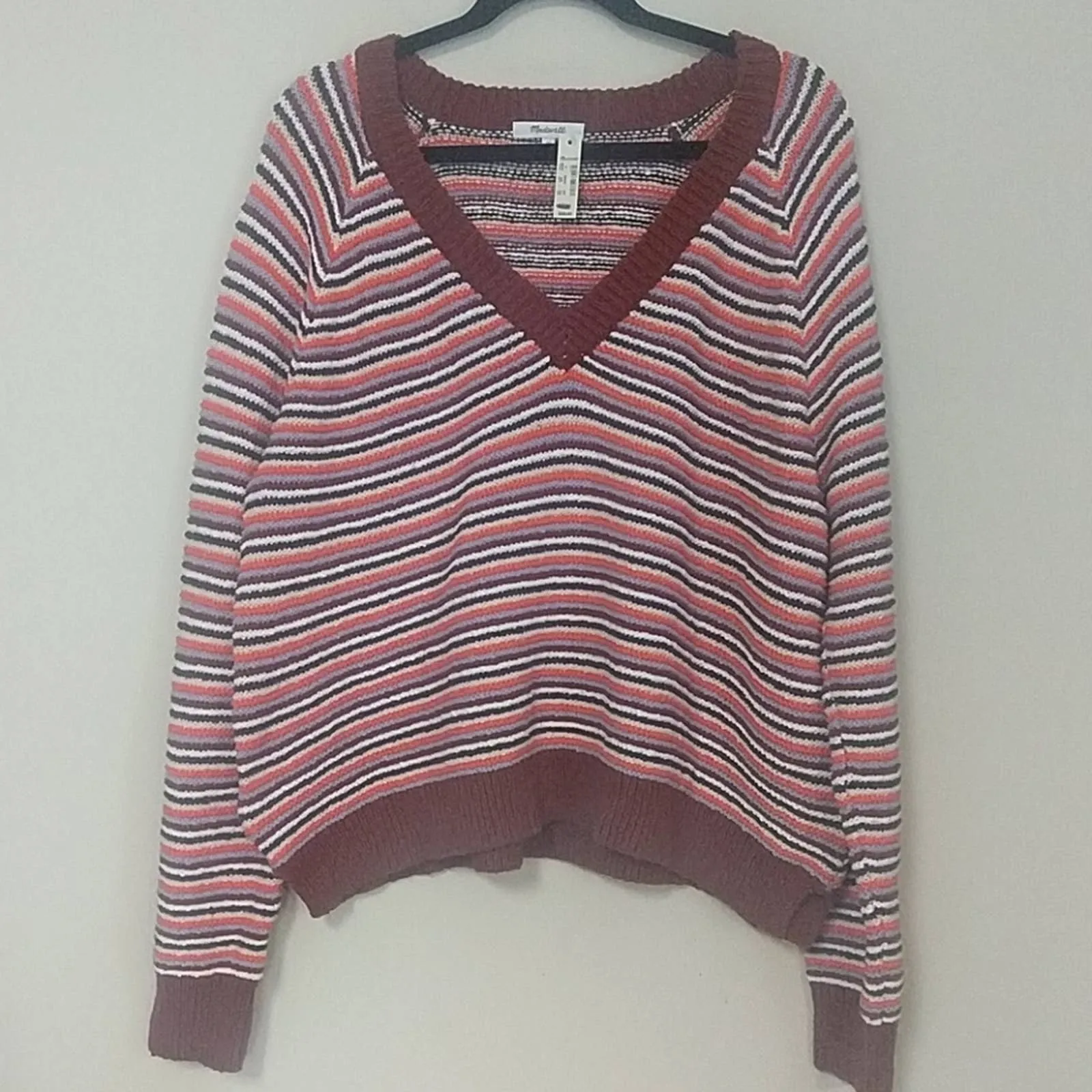 Madewell Arden V Neck All Cotton Sweater XL