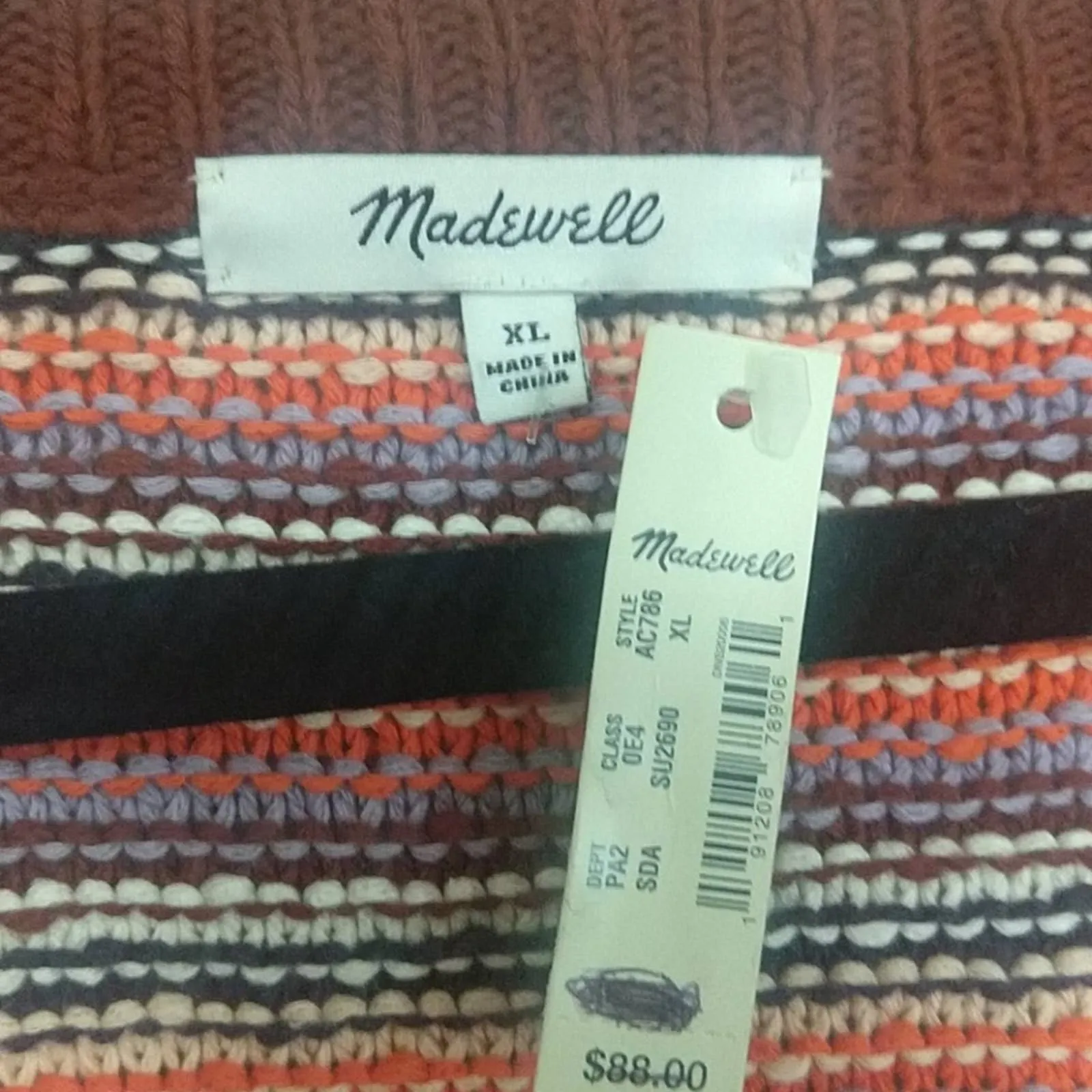 Madewell Arden V Neck All Cotton Sweater XL