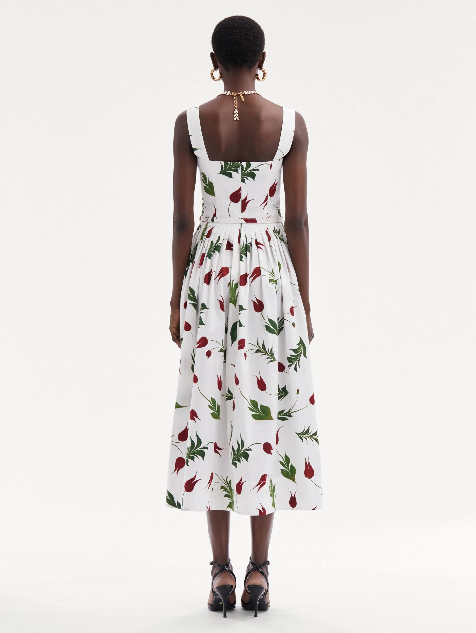 Marbled Tulip Cotton Poplin Dress