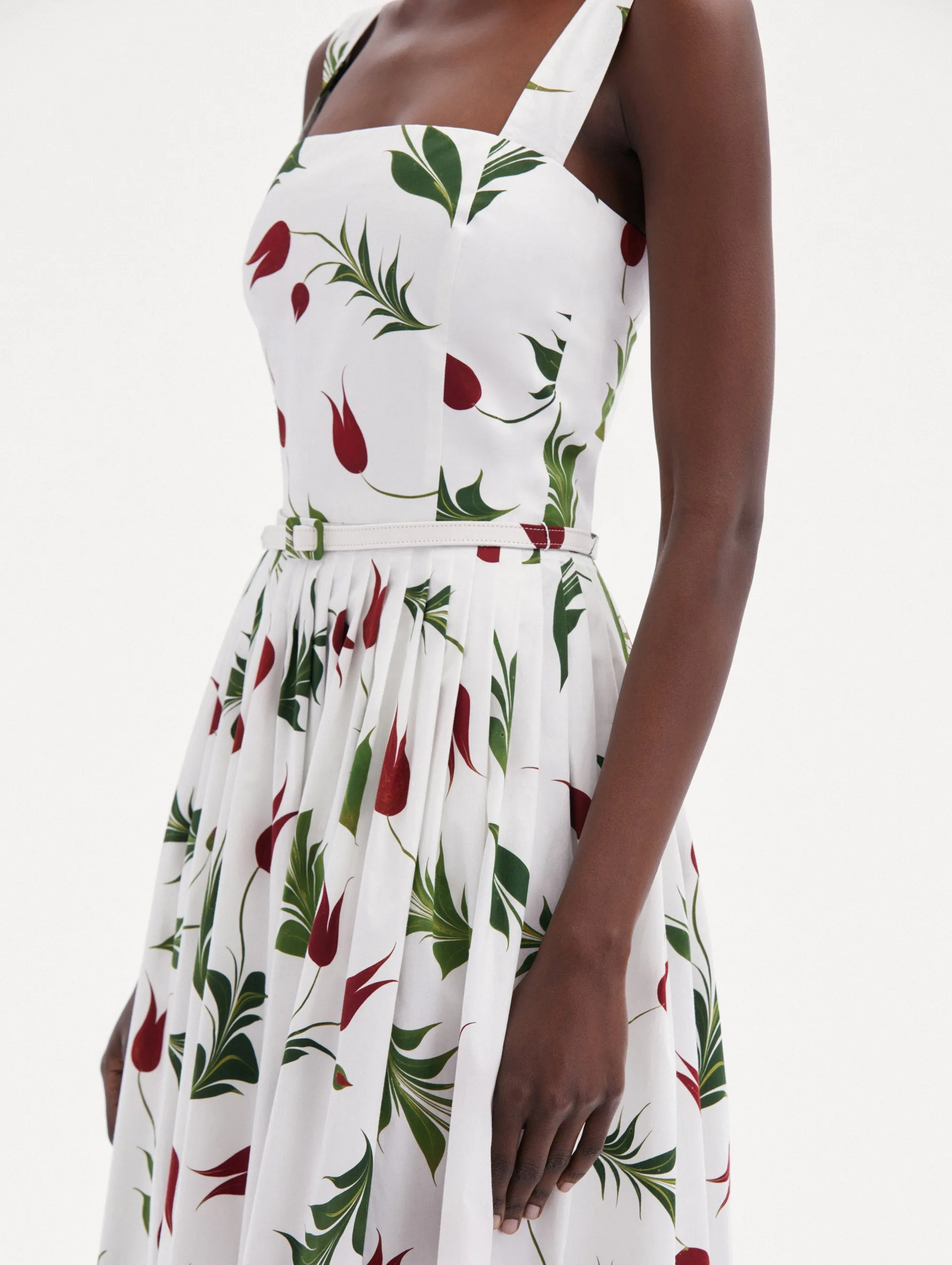 Marbled Tulip Cotton Poplin Dress