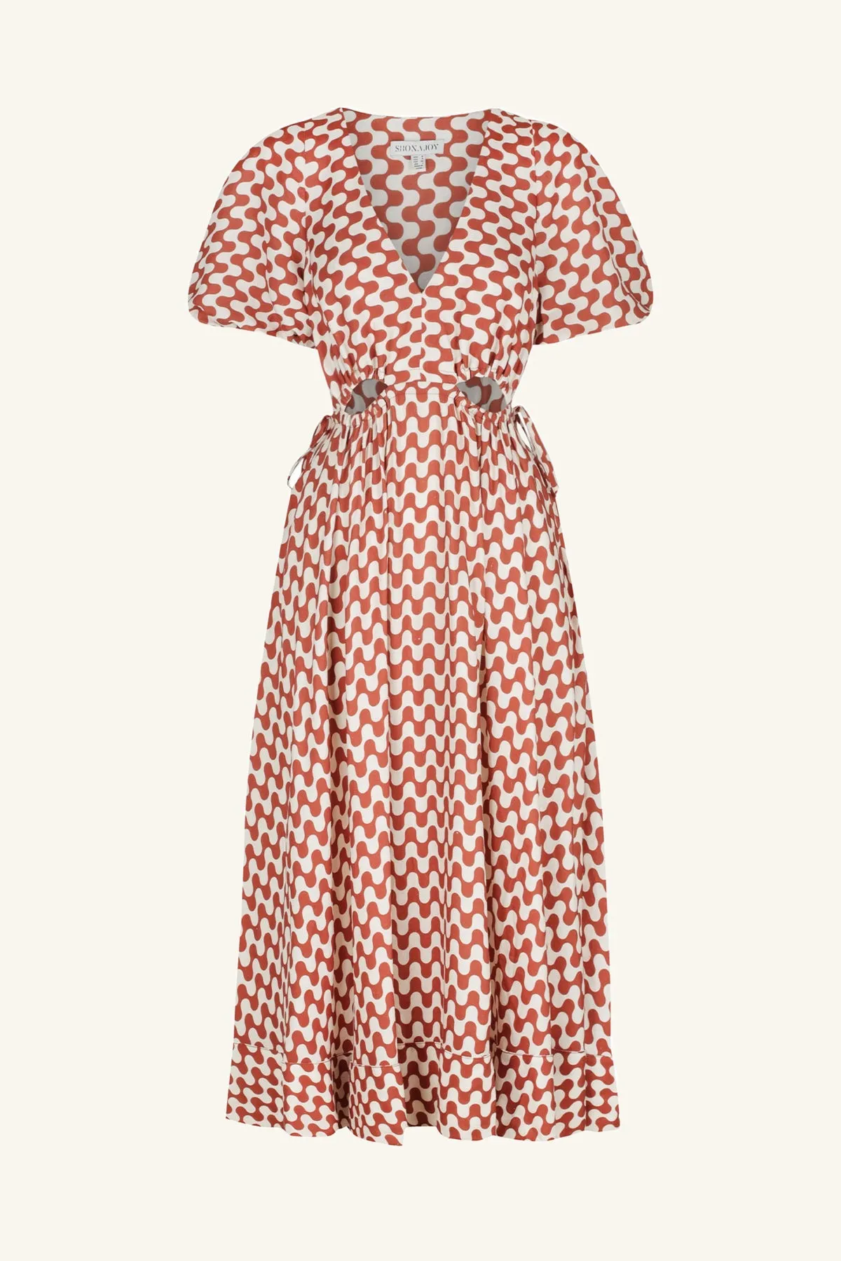 MARMO LINEN DRAWSTRING MIDI DRESS