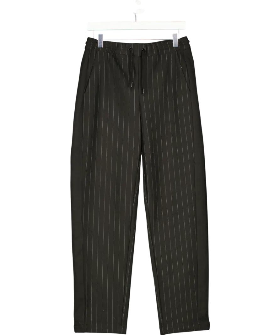 ME   EM Black Jersey Pinstripe Pull On Trousers UK 10