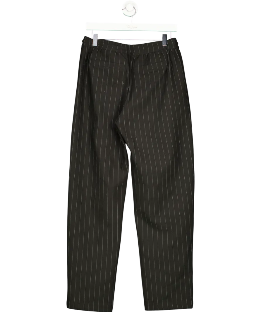 ME   EM Black Jersey Pinstripe Pull On Trousers UK 10