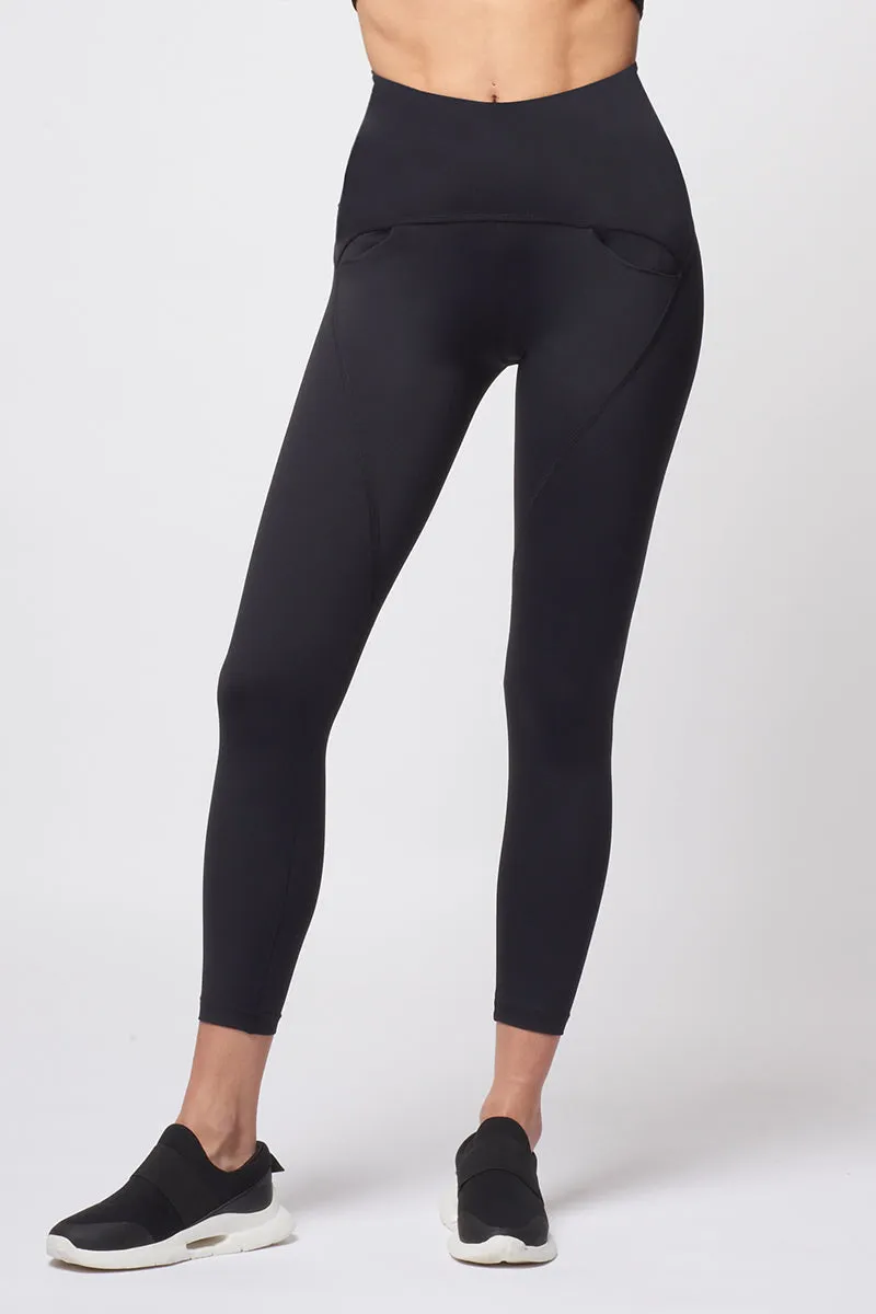 Medium Compression 7/8 Legging with Pockets Black