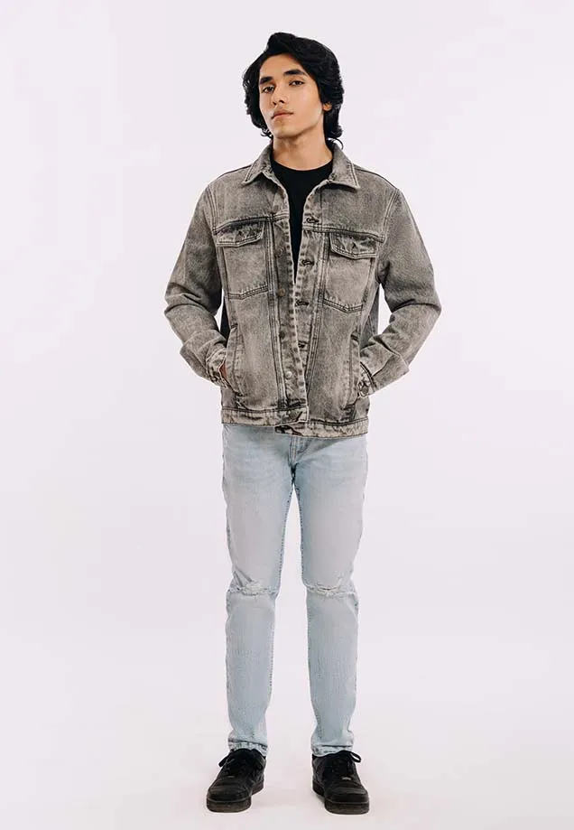 Mens Denim Jacket - Grey Wash