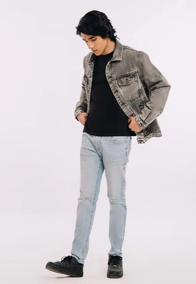 Mens Denim Jacket - Grey Wash