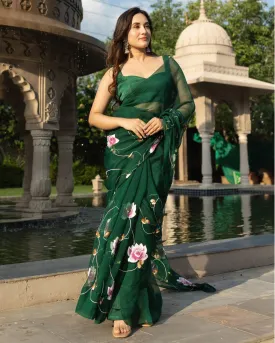 Midnight Mirage Green Satin Sleeveless Blouse