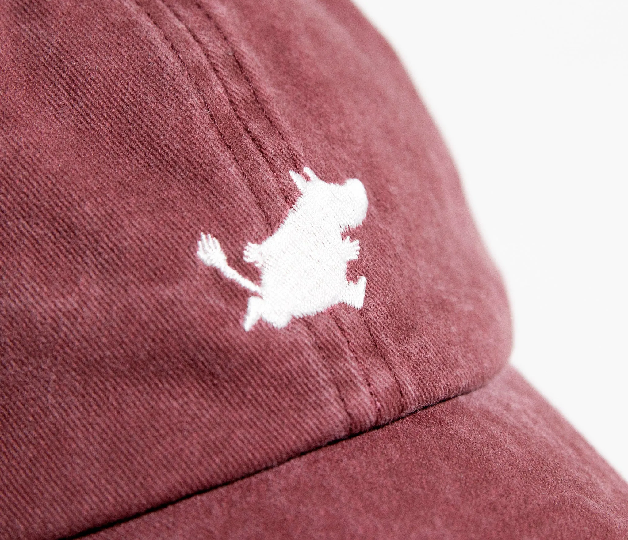 Moomintroll Washed Denim Adult Cap - Burgundy