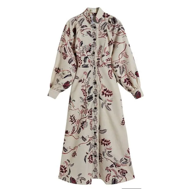 Natural Chiffon Maxi Lantern Sleeve Dress/Vest