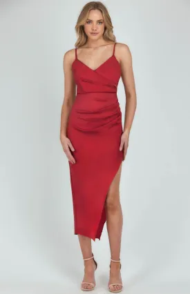 Nora Midi Dress - Red
