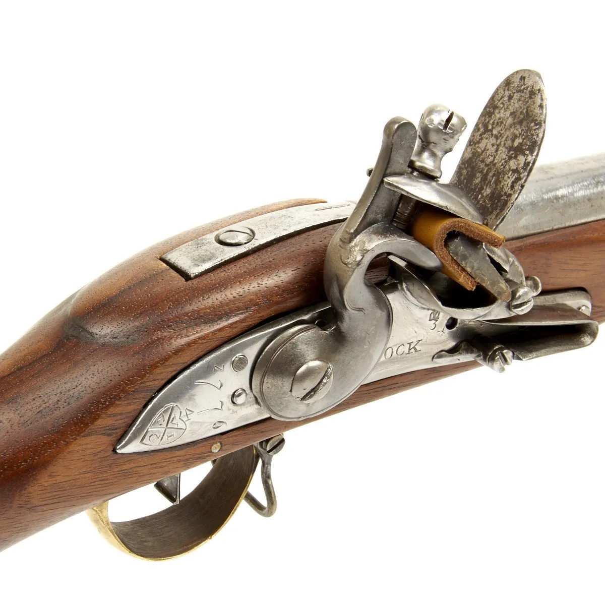 Original British P-1771 East India Company Brown Bess Flintlock Musket with Bannister Rail Stock - Dated 1776