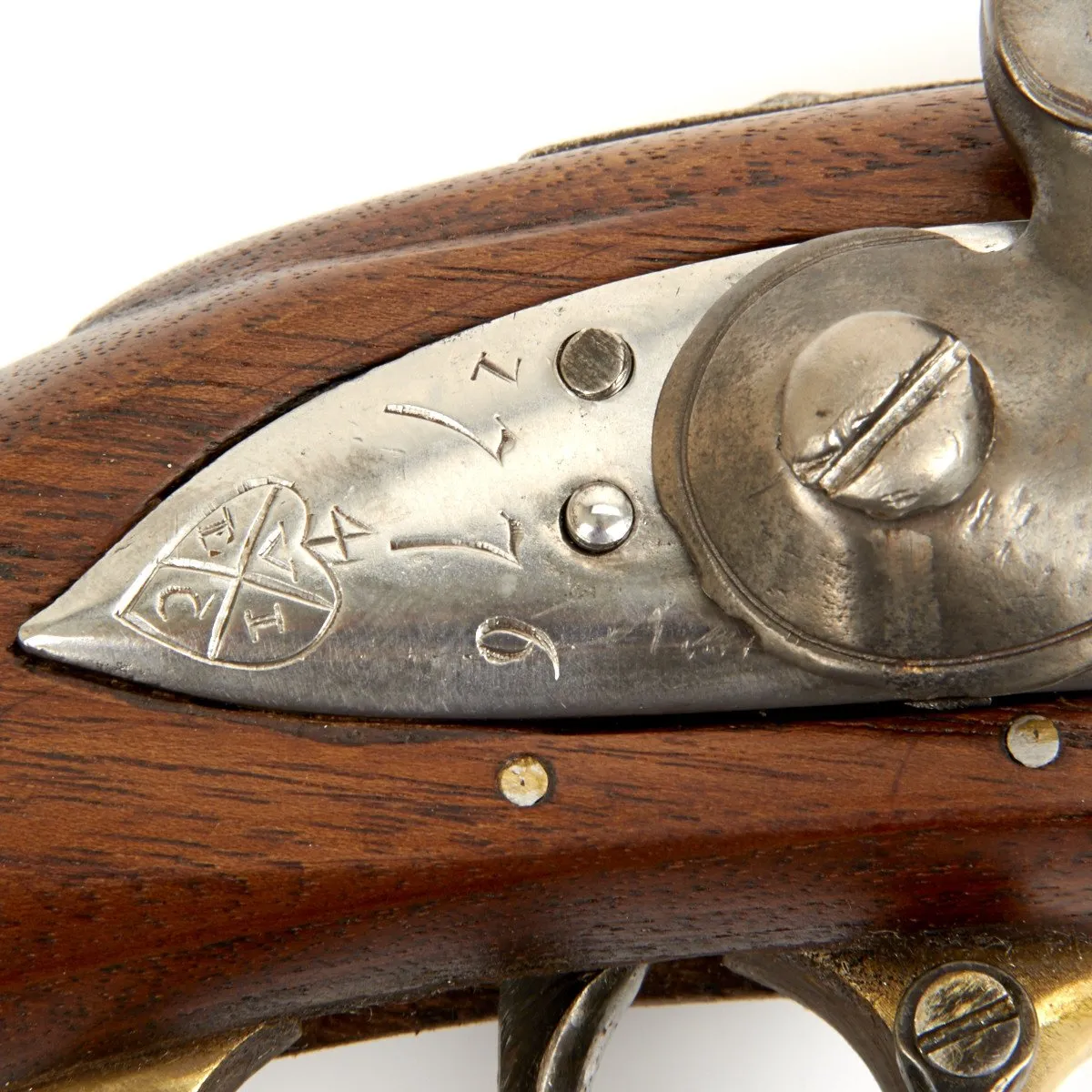 Original British P-1771 East India Company Brown Bess Flintlock Musket with Bannister Rail Stock - Dated 1776