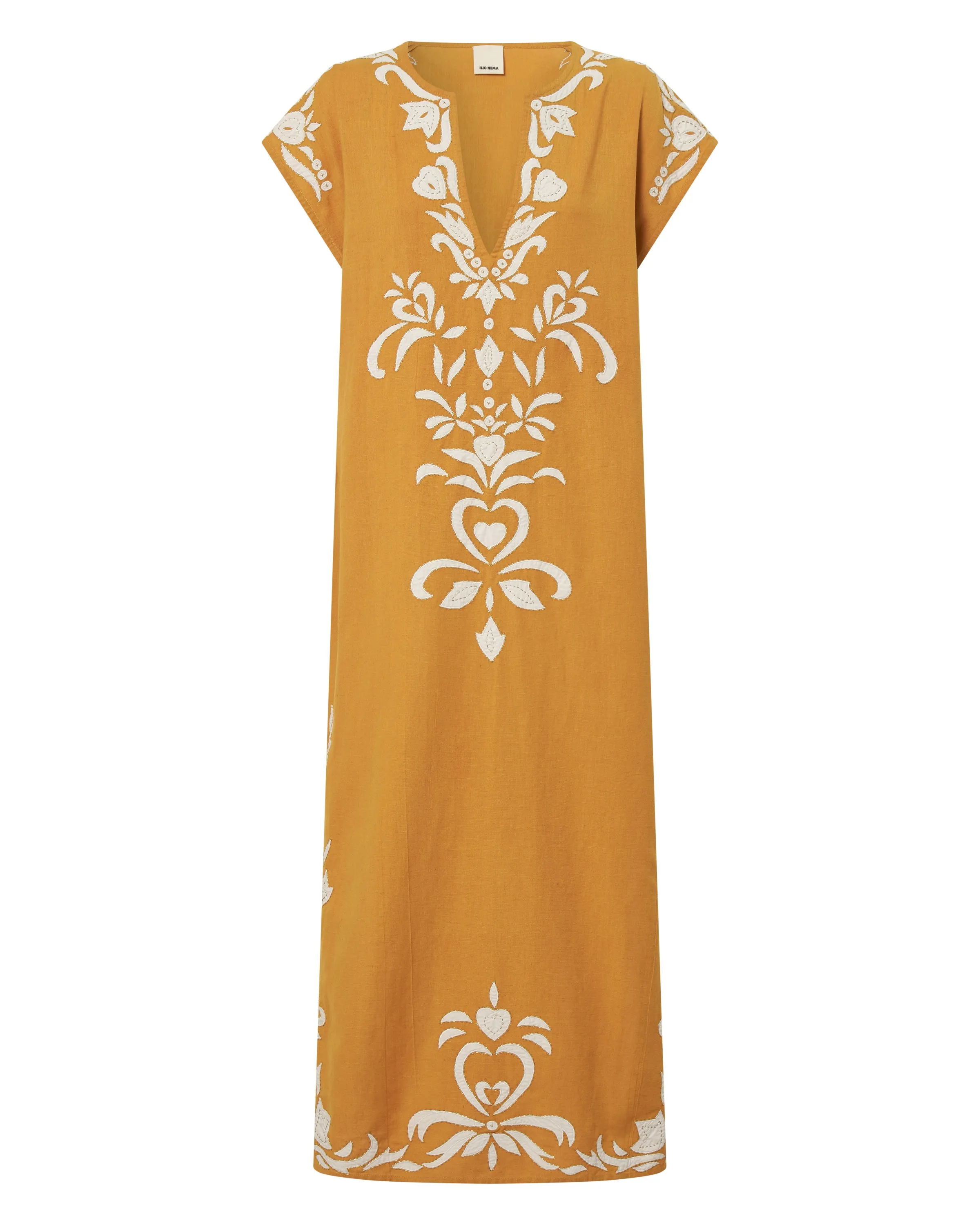 Phanes Golden Yellow Applique Caftan