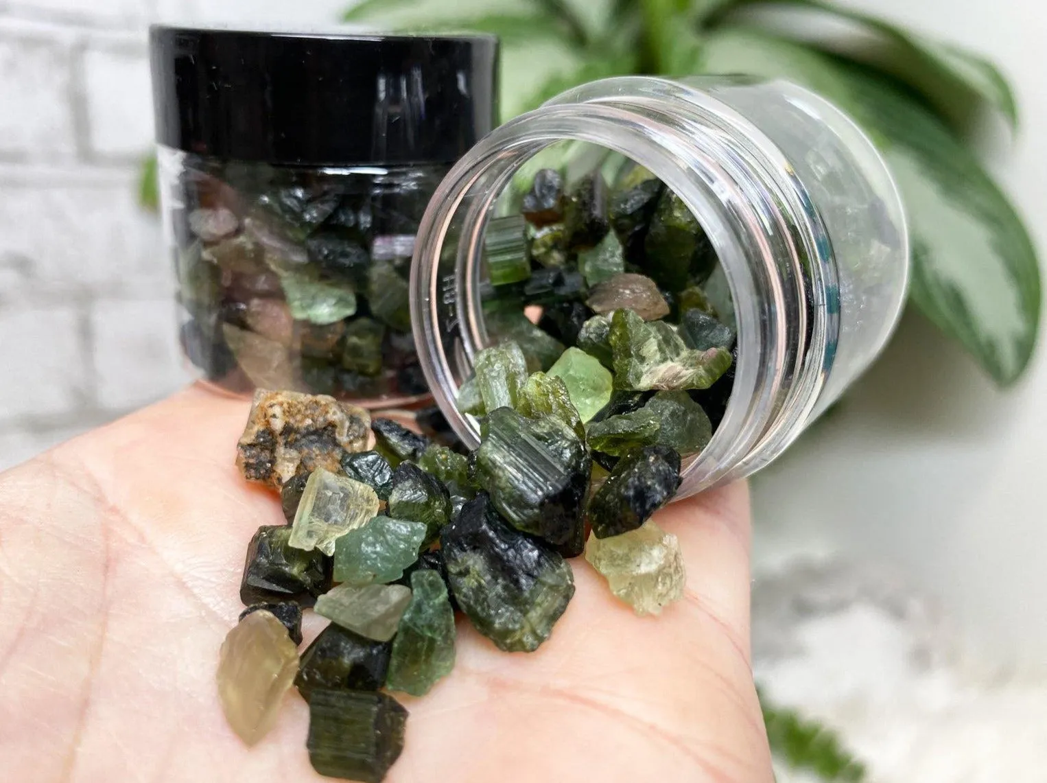 Quality Green or Pink Tourmaline Jars