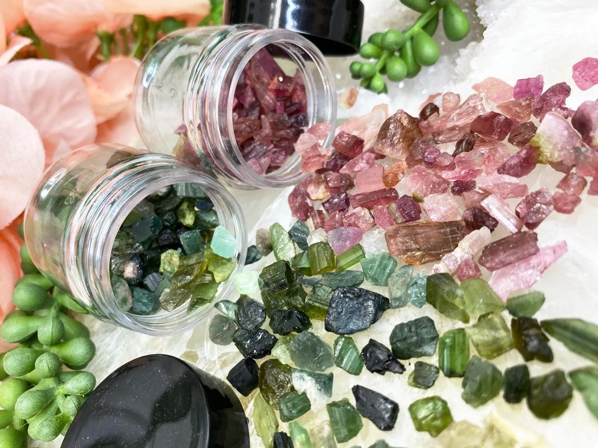 Quality Green or Pink Tourmaline Jars