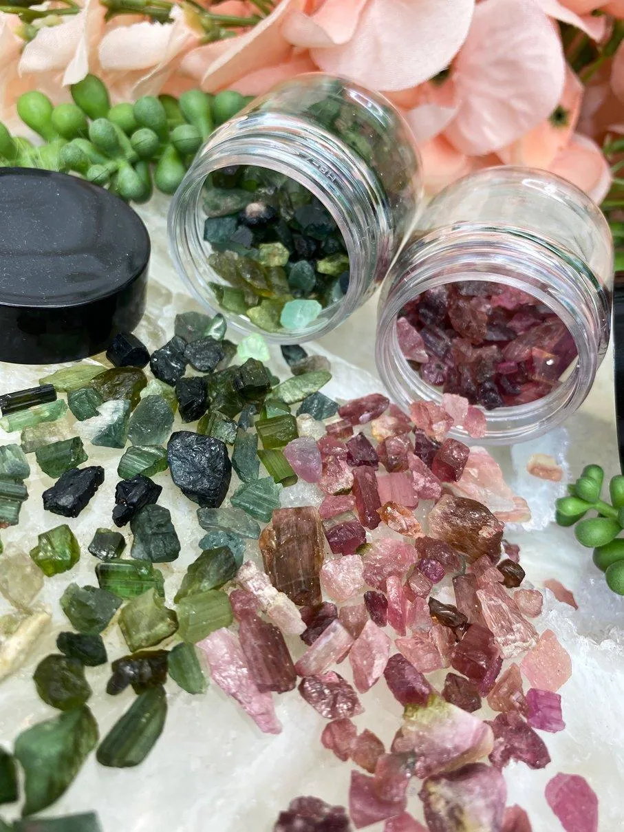 Quality Green or Pink Tourmaline Jars