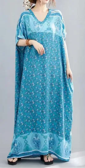 "Sunshine In Mind" Floral Print Kaftan - One Size