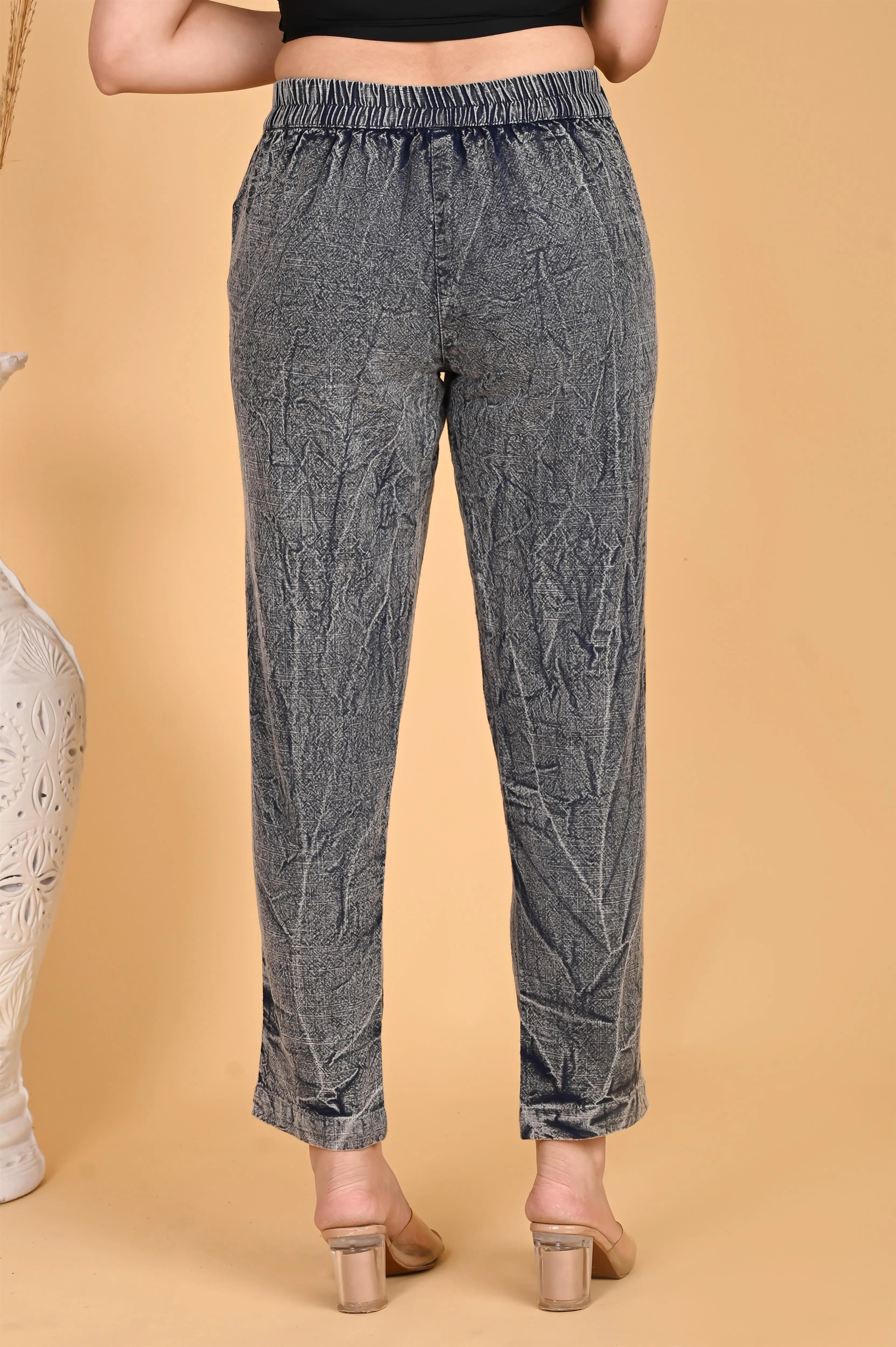 ROYAL BLUE BANDHEJ COTTON PANTS