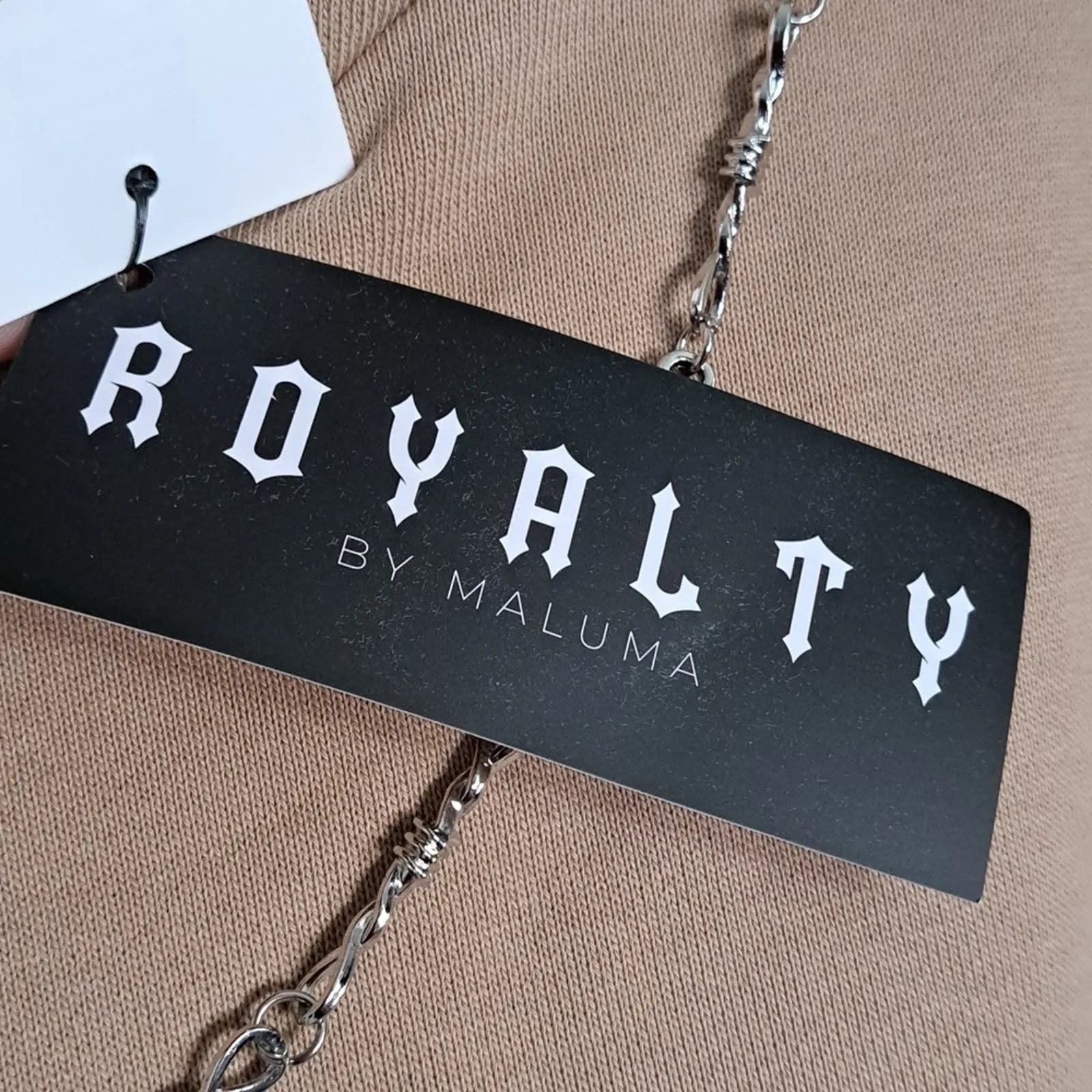 Royalty by Maluma Men's French Terry Barb Wire Chain Hoodie Sweatshirt