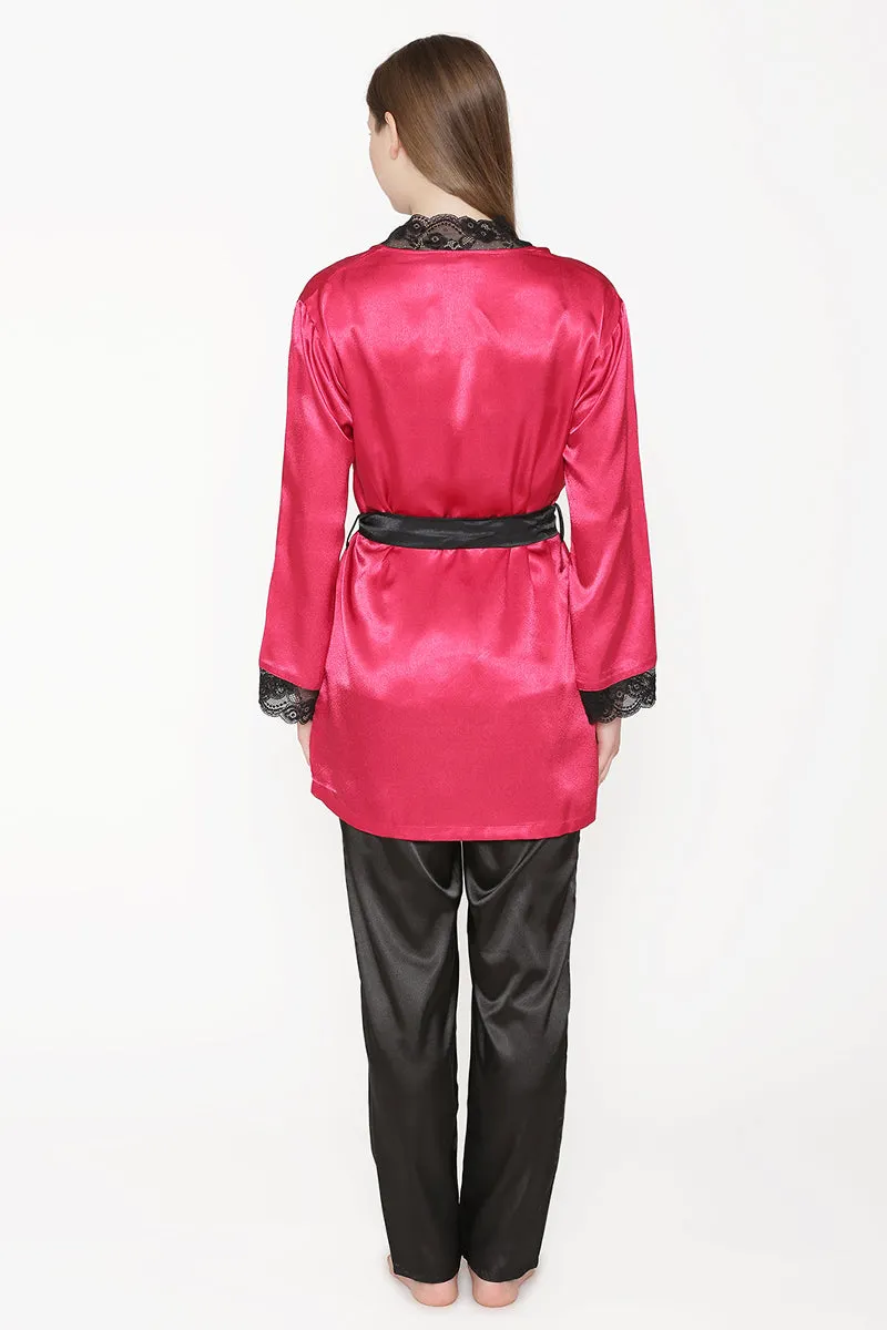 Satin Night suit with Robe