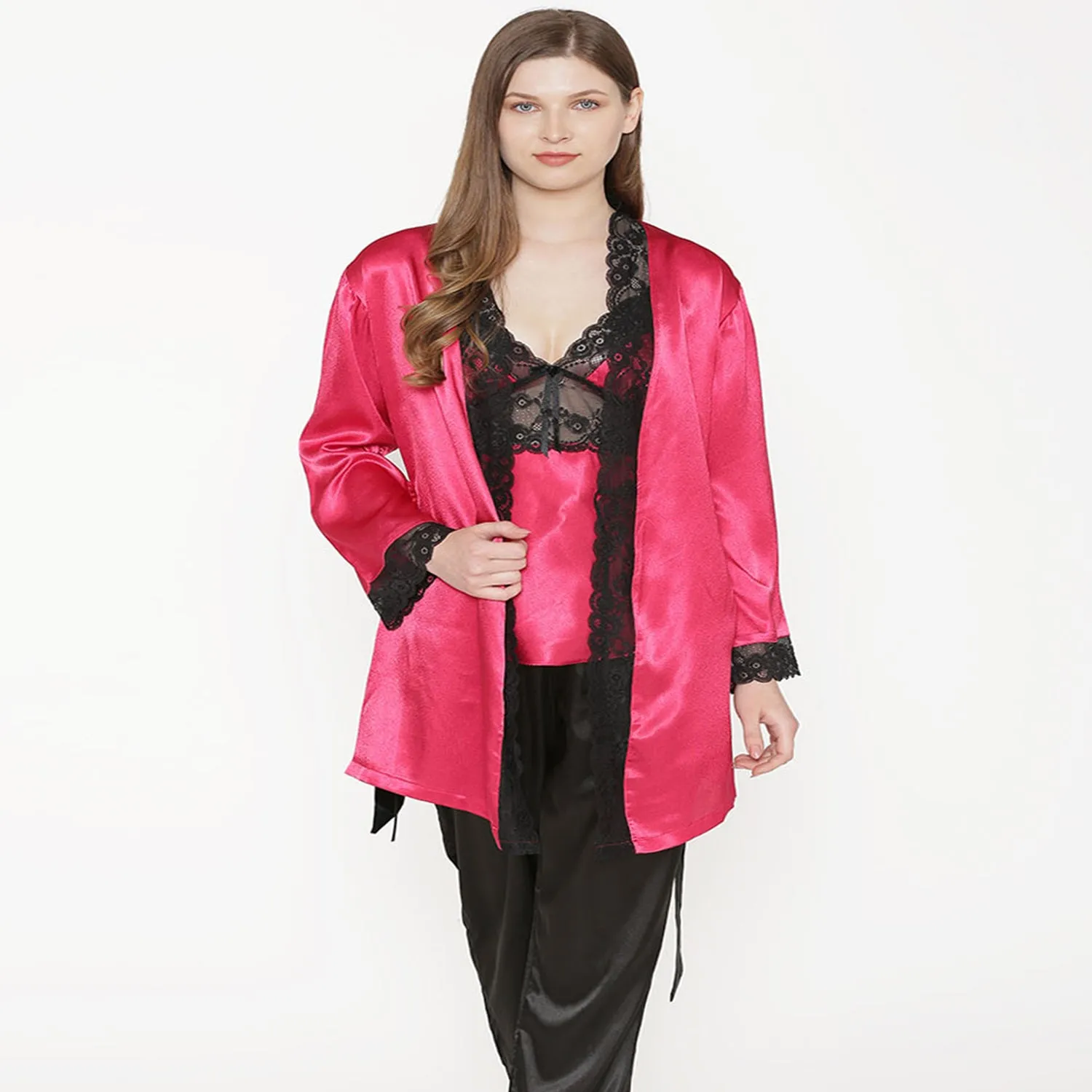 Satin Night suit with Robe