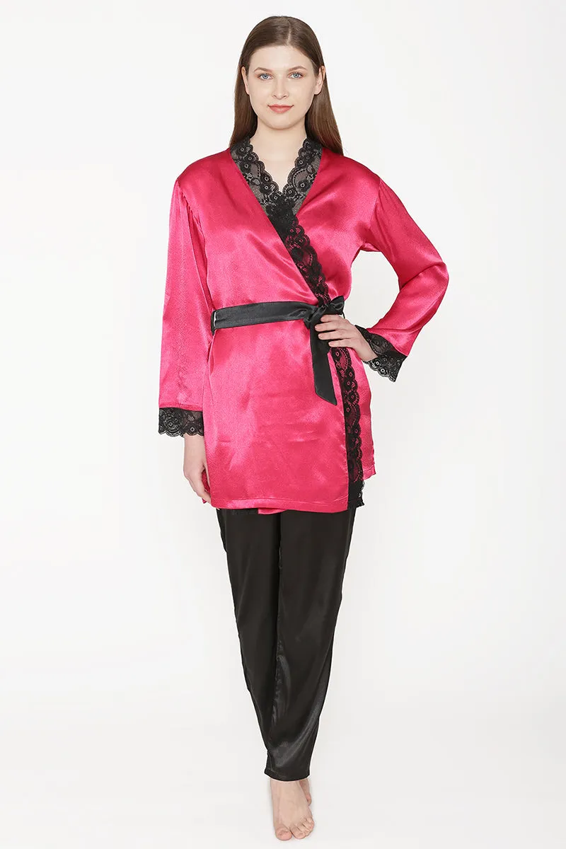 Satin Night suit with Robe