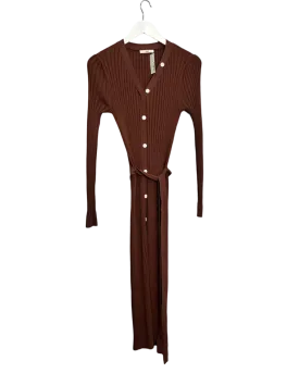 Size 8 - Búl Chocolate Rib Knit Midi Dress