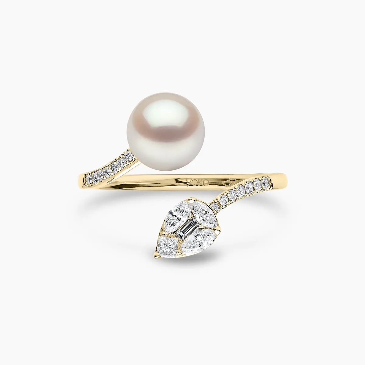 Starlight 18K Gold Pearl and Diamond Lumina Ring
