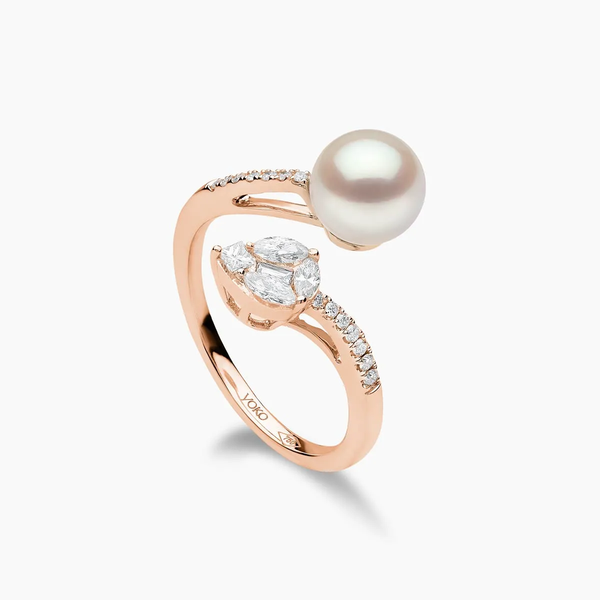 Starlight 18K Gold Pearl and Diamond Lumina Ring