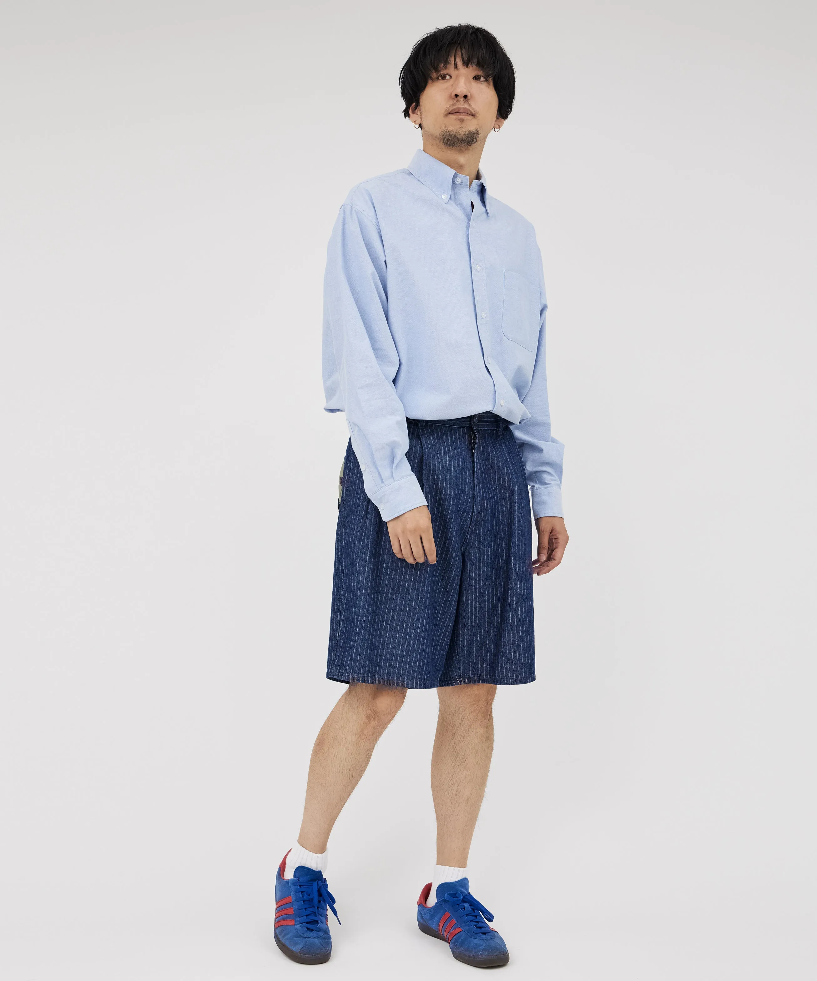 STRIPE 2TUCK SHORT TROUSERS(ストライプデニムショートトラウザー)【U2311672-C】
