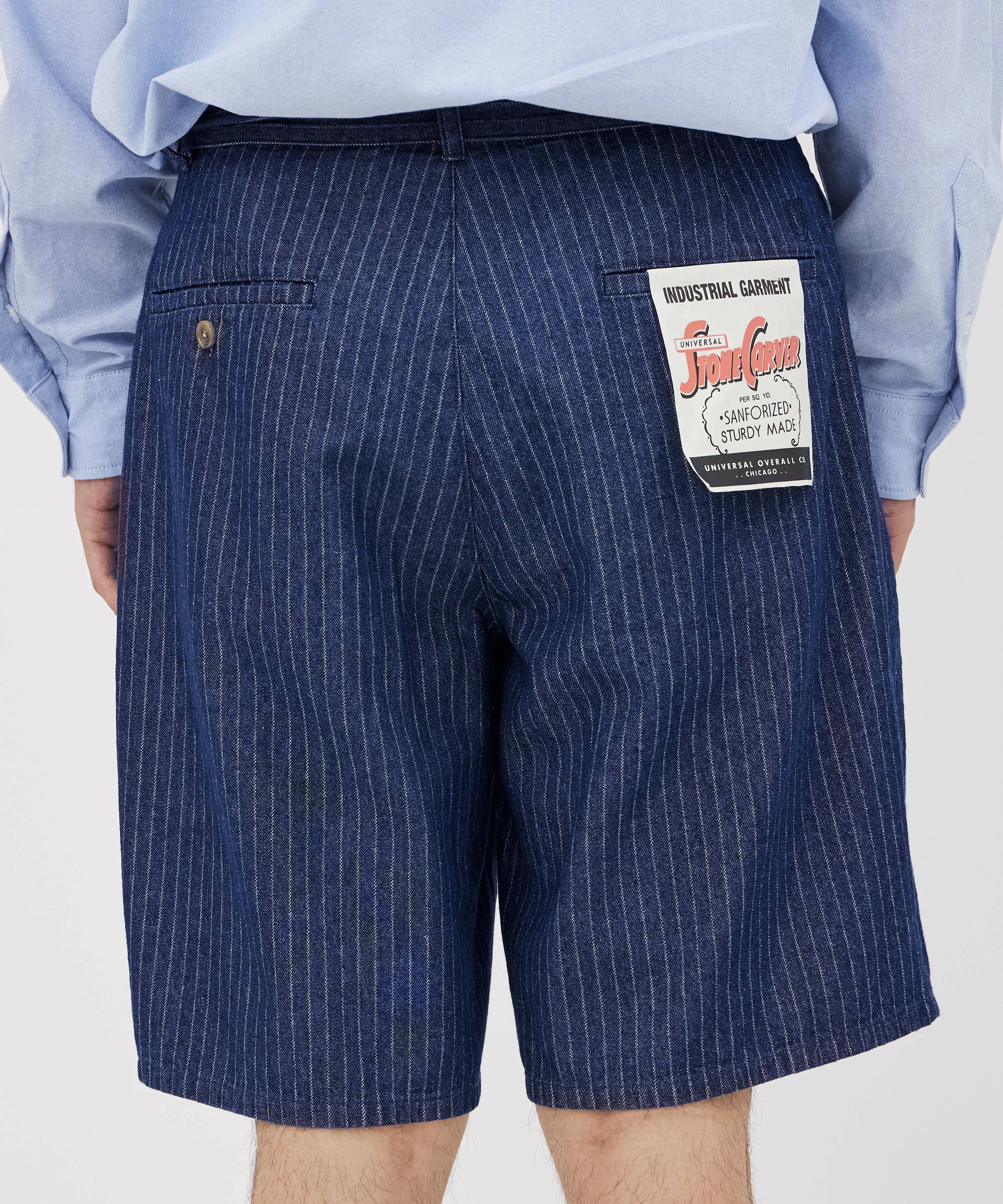 STRIPE 2TUCK SHORT TROUSERS(ストライプデニムショートトラウザー)【U2311672-C】