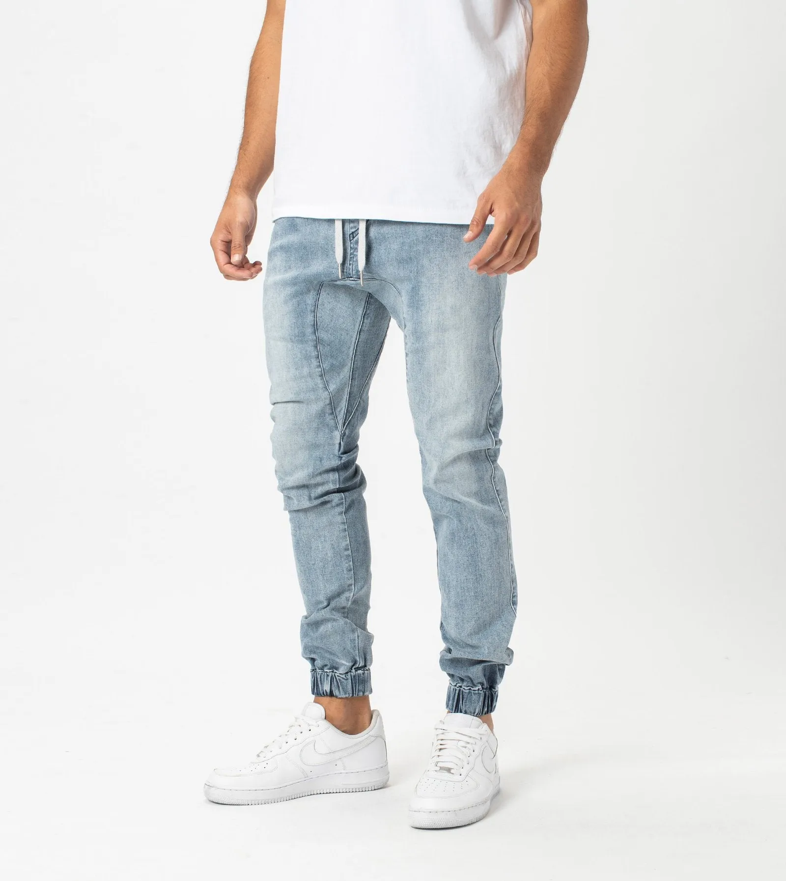 SURESHOT DENIM JOGGER | MID BLUE