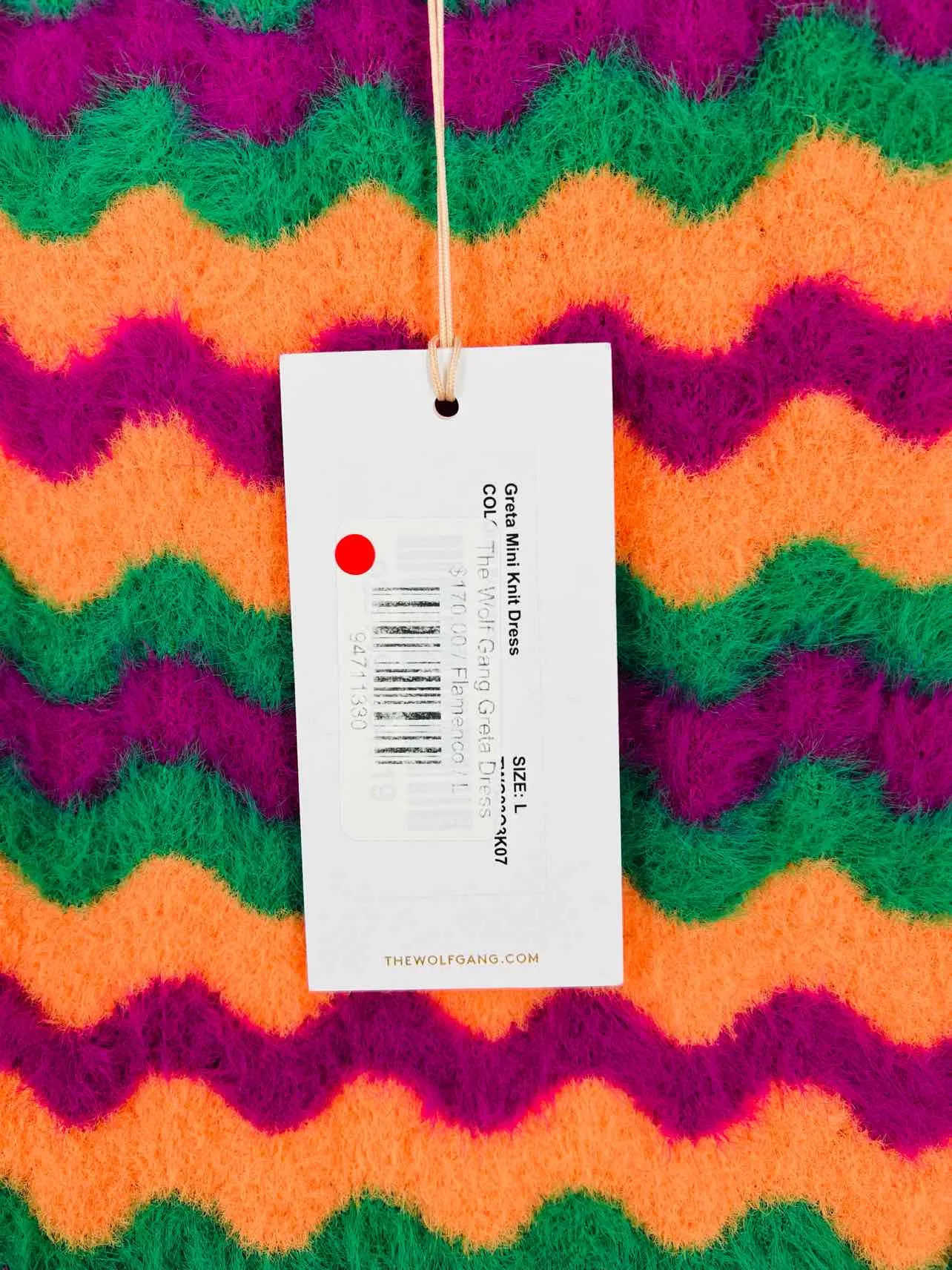 The Wolf Gang Size L Orange/Purple Zigzag Knit NEW Designer Jacket Dress