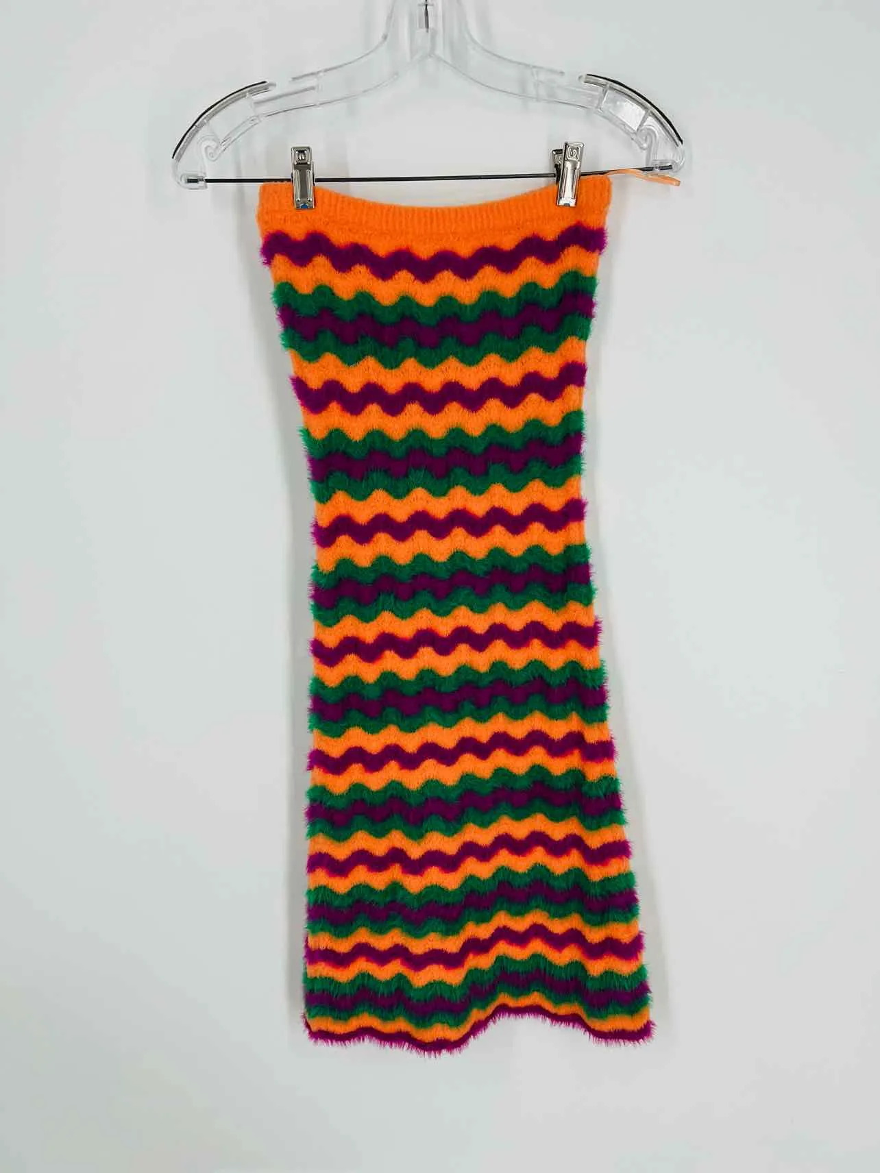 The Wolf Gang Size L Orange/Purple Zigzag Knit NEW Designer Jacket Dress