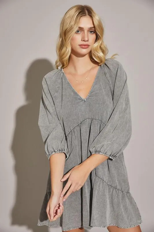 Tiered 3/4 Sleeve Dress