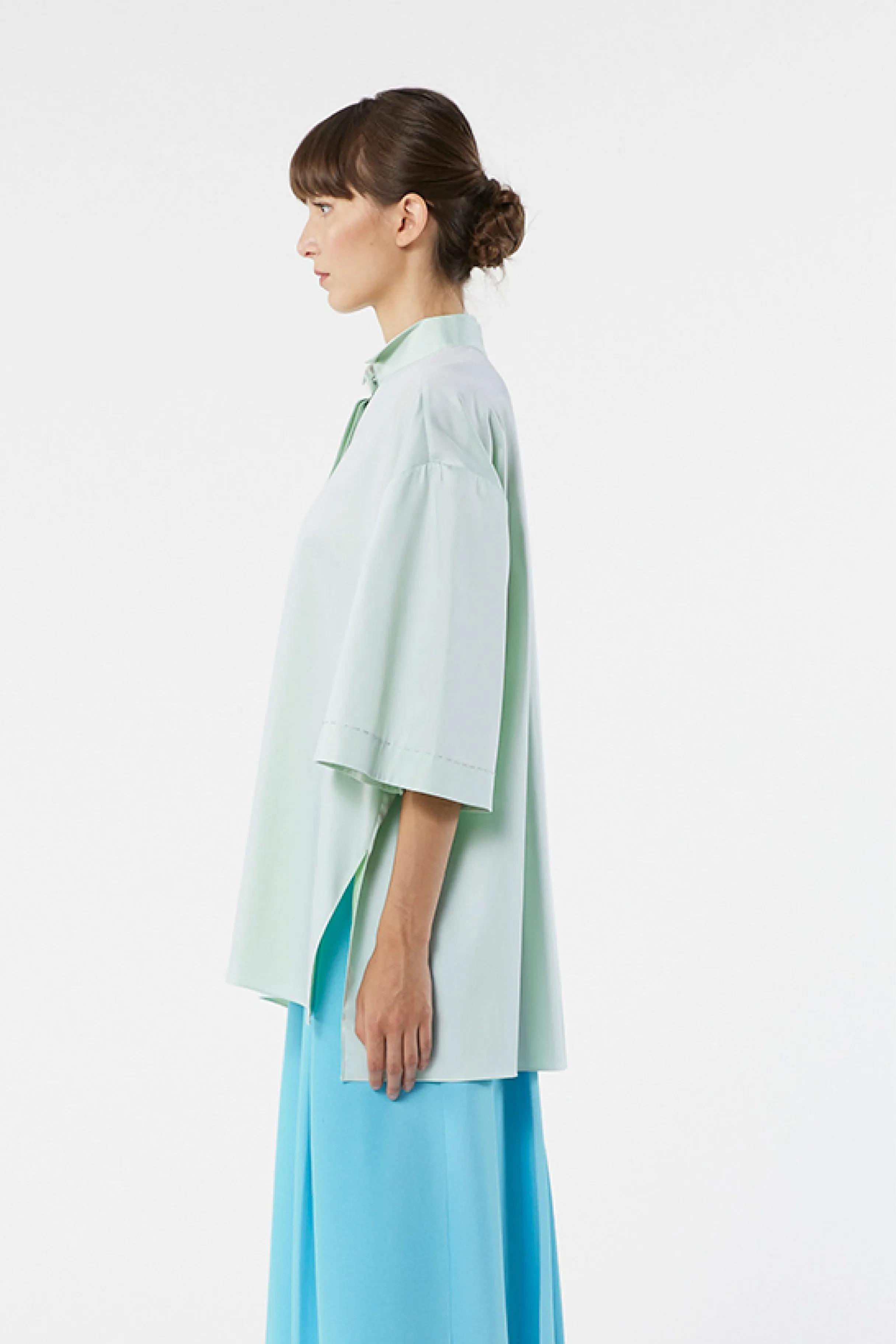 TUXEDO mist green - cotton oversized shirt