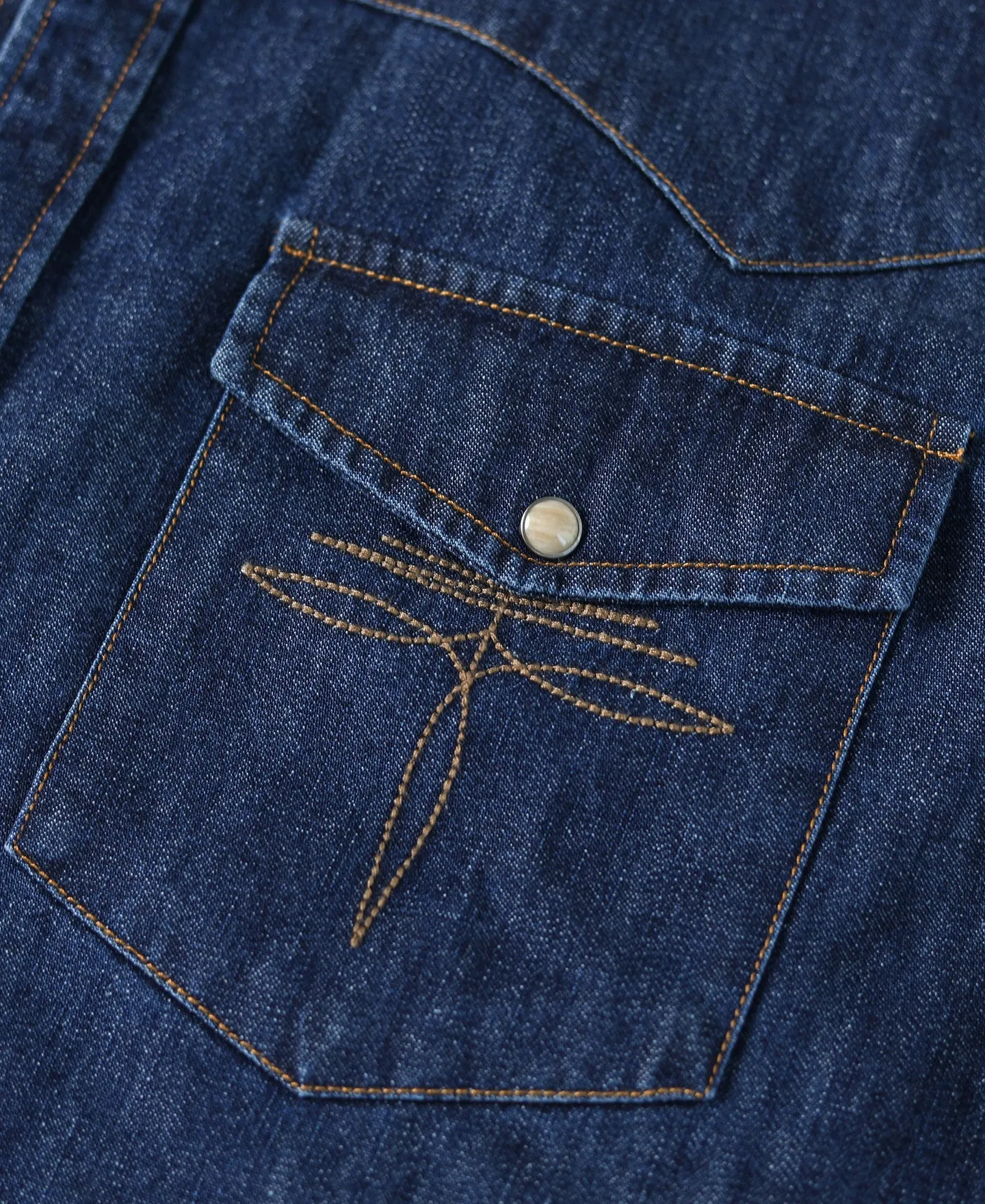 Western Snap Button Washed Denim Shirt